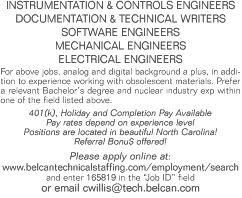 INSTRUMENTATION & CONTROLS ENGINEERS DOCUMENTATION & TECHNICAL 
